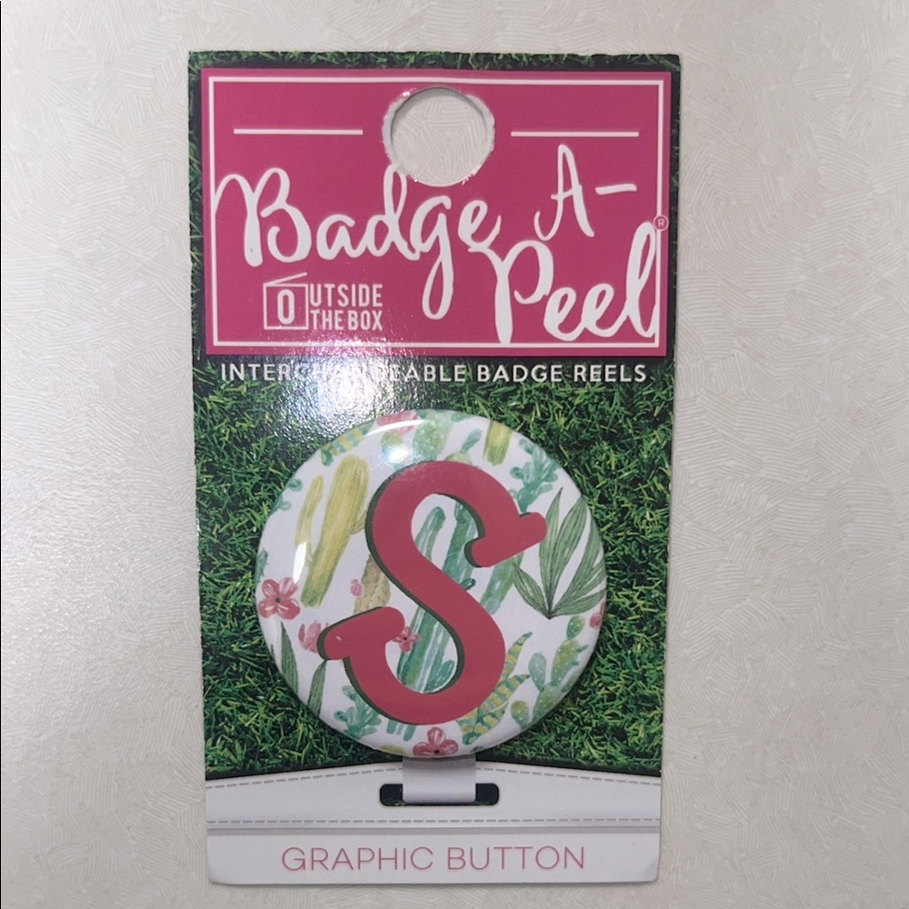 New Letter “S” Interchangeable Badge Button